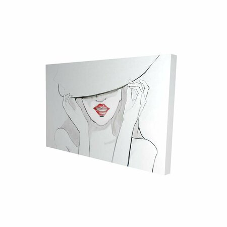 FONDO 12 x 18 in. Woman with Big Hat-Print on Canvas FO2790303